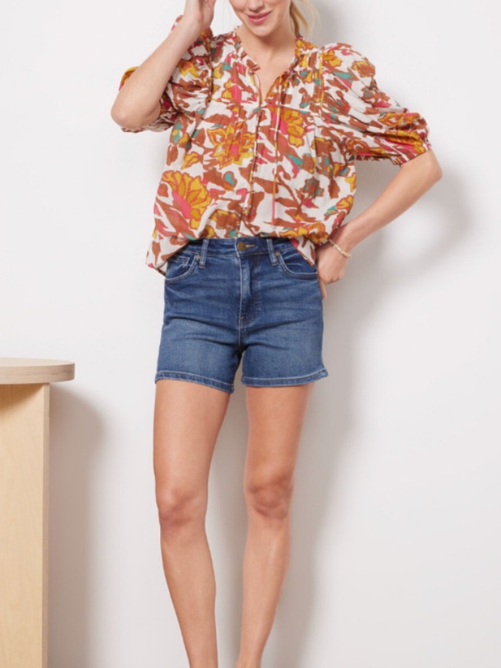 Cleobella Zola Puff Sleeve Organic Cotton Floral Boho Blouse Size Large - Picture 15 of 15
